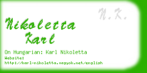 nikoletta karl business card